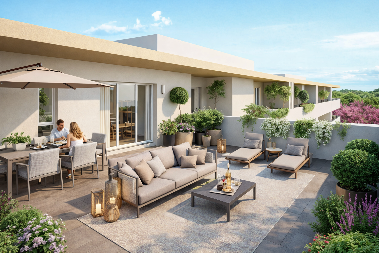 EXCEPTIONNEL DERNIER ETAGE 2P DE 45M² AVEC UNE TERRASSE DE 90M²