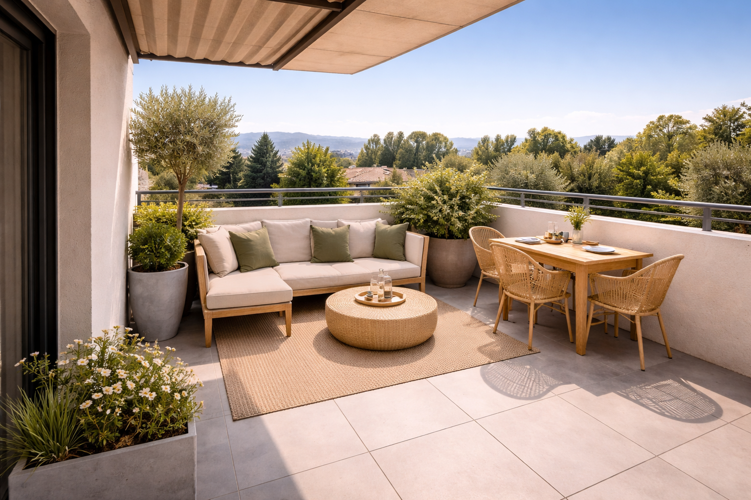 T2 dernier étage avec terrasse, à deux pas des commerces, écoles et centre-ville : le confort du neu