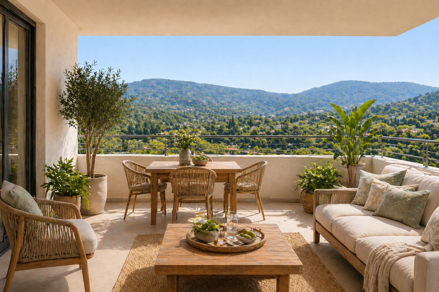 ANTIBES: AGREABLE 2 PIECES DANS UN ECRIN DE VERDURE AVEC 2 EXTERIEURS