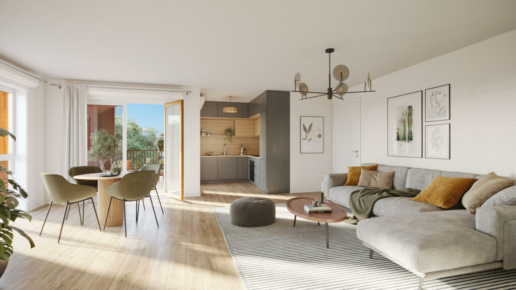 GOLFE JUAN-TYPE 3 PIECES DE 65M² AVEC TERRASSE DANS BELLE RESIDENCE AVEC PISCINE - 5 MIN A PIED DES