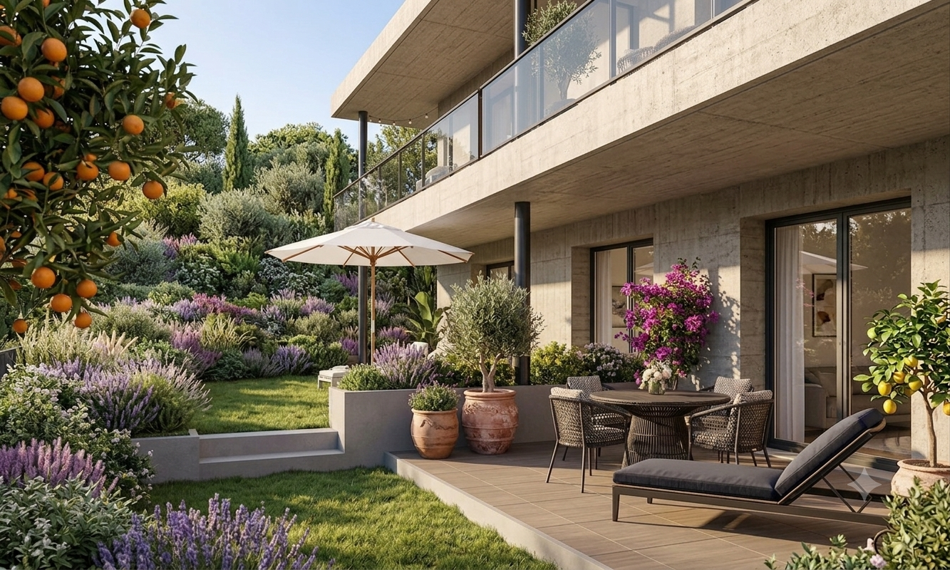 CANNES, REZ DE JARDIN 3 PIECES PLEIN SUD AVEC 50M² D'EXTERIEUR