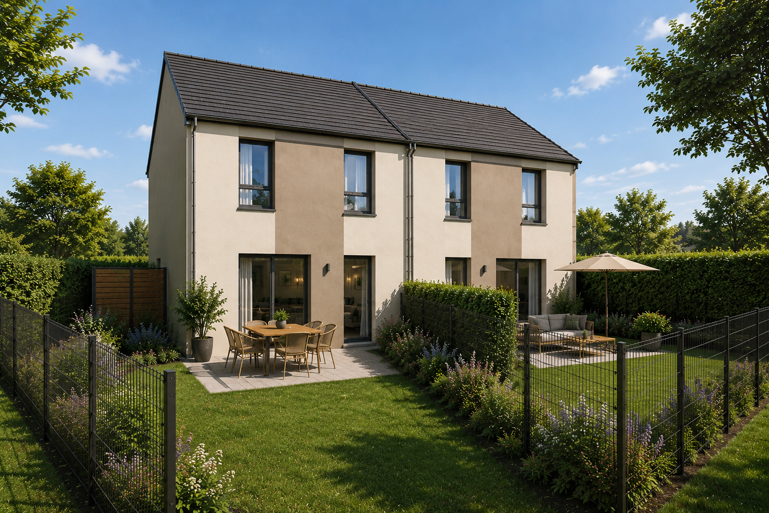 À moins de 30min de Rouen – MAISON NEUVE T3 AVEC GRAND JARDIN DANS UN ENVIRONNEMENT PAISIBLE